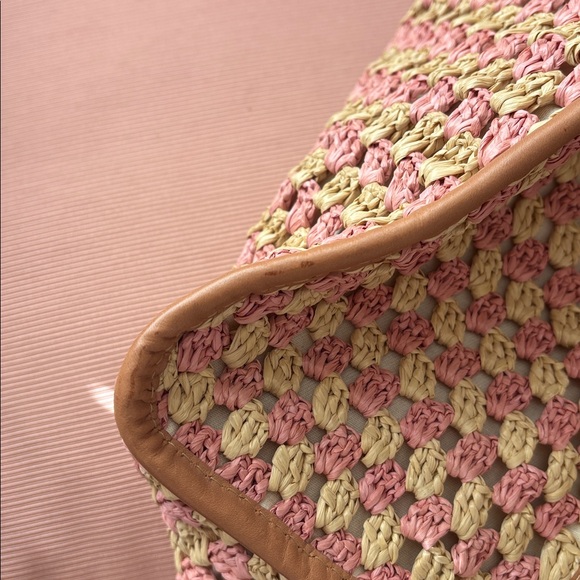Loeffler Randall Pink Natural Woven Tote Bag - Picture 12 of 14